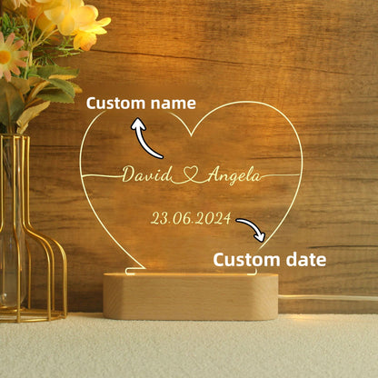 LÁMPARA LED CORAZÓN PERSONALIZADA